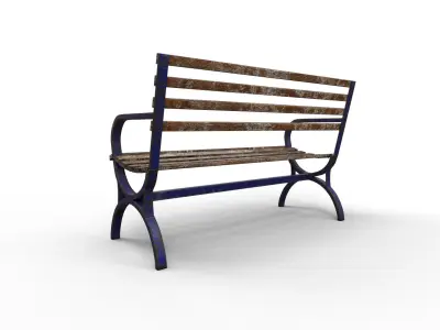 Very Old Street Bench Terror Low-poly 3D model