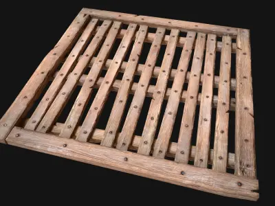 Wooden Floor or Roof Medieval Low-poly 3D model