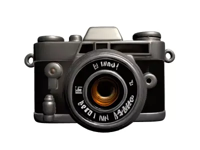 Detailed Vintage Film Camera Low-poly 3D model