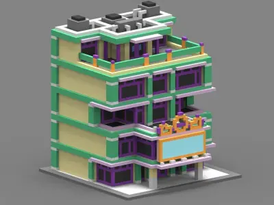 House Voxel - 12 Low-poly 3D model