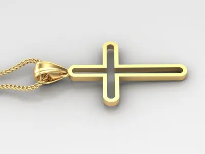 High Cross Pendant Light Gold 18K 4CP061 3D print model