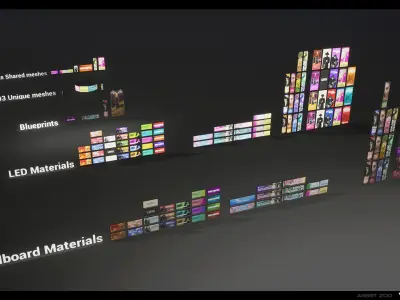 Billboards Pack Vol 03 Low-poly 3D model