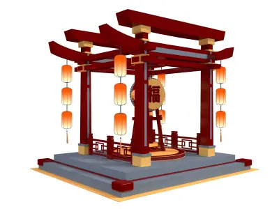 Torii Gate Low-poly 3D model 3D model