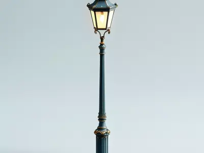 Ornate Victorian Street Lamp 3D Model Low-poly 3D model