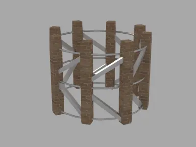 Scaffold wooden ring Free low-poly 3D model