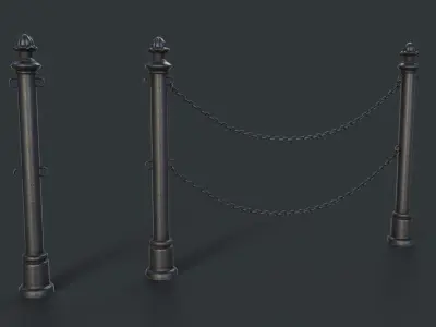 Street Bollard 09 PBR Game Ready Low-poly 3D model