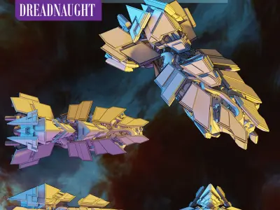 Twilight Imperium - Mahact Ships - 3D Print Models 3D print model