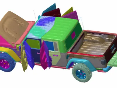 Jeep Gladiator Rubicon 4x4 2020 Vehicle 3d scan model 3D model