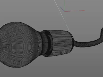 Incandescent lamp bulb with cable 3D model