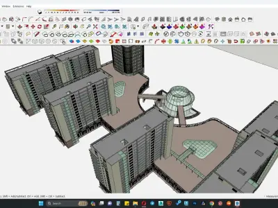 hotel building with auditorium  3D model