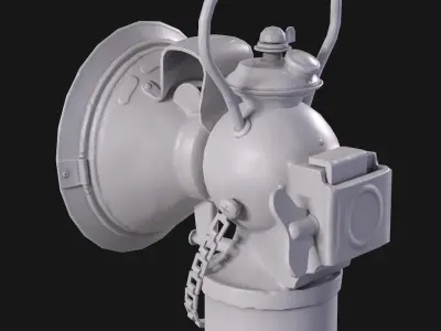 Low-Poly Carbide Lamp  Low-poly 3D model