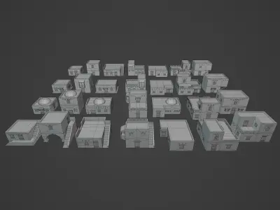 Desert House Pack Low-poly 3D model