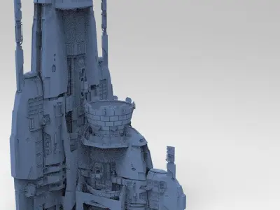 Sci-Fi Robot Tower Base 6  3D model