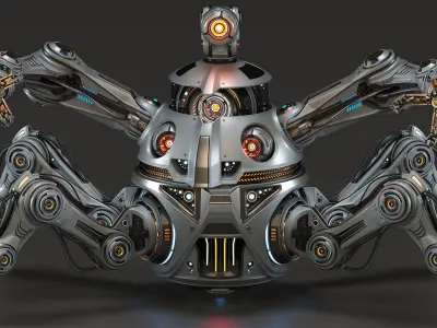 Spider Robot Mech Advanced - Rigged Animated 3D model