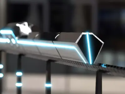 Futuristic Train - 3D model - Scifi  Vehicle - Game Ready Low-poly 3D model