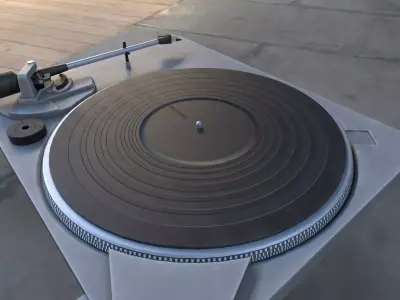 Vintage Record Player Turntable - Technics SL-BD2 Low-poly 3D model