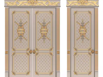 Carved Door Classic 05 Low-poly 3D model