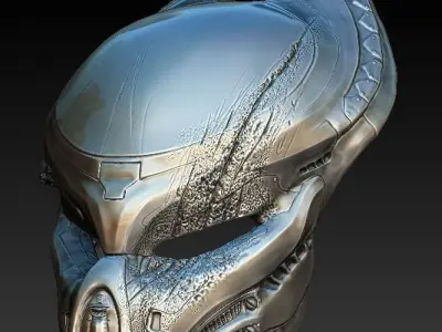 Fugitive Predator damaged bio mask 3d model 3D model