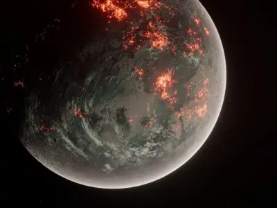 Planets Space Ready to game Low-poly 3D model