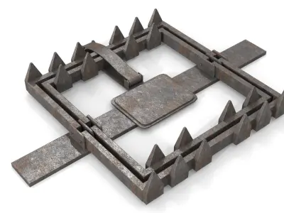 Rusty Metal Trap Low-poly 3D model