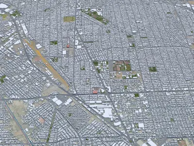 Mexicali Baja California Mexico 30km AI Low-poly 3D model