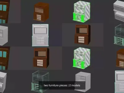 two furniture pieces 3D Model Pack