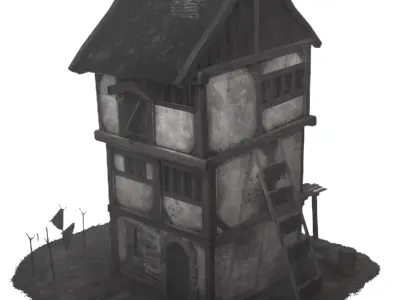 Crooked House Low-poly 3D model