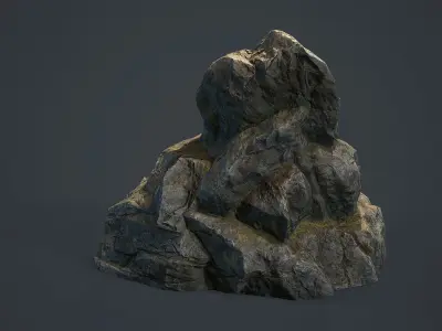 Rock Boulder 1 PBR Low-poly 3D model