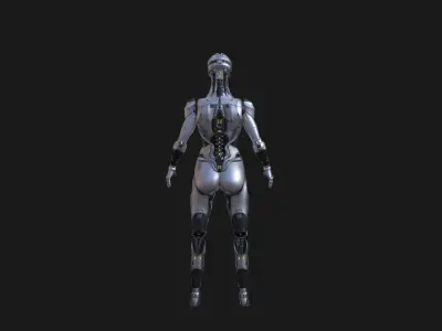 Robot Girl Low-poly 3D model buy