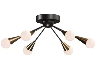  Andrea 6 Light Metal Semi Flush Mount 3D model