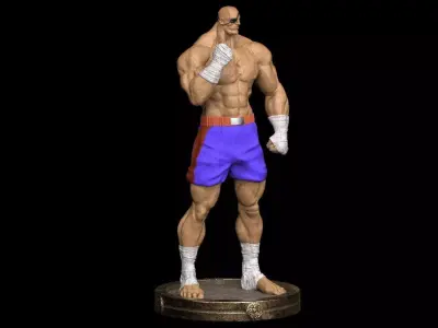 Street Fighter 2 Sagat STL 3D print model