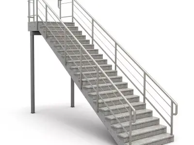Urban Modular Staircase 3D Model Low-poly 3D model