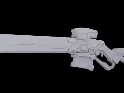 Sci-Fi Rifle  Low-poly 3D model