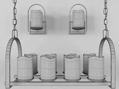 Chandelier and sconce Quoizel Aldora series  3D model