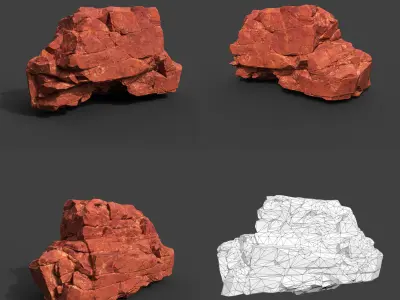 Low poly Sandstone Modular Rock 211210 Low-poly 3D model