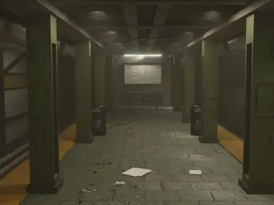 Subway Station  Low-poly 3D model