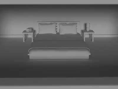 Bed and accesories 3D model