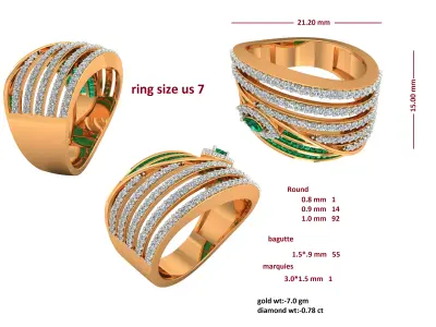 Diamond Ring for Women 3D print model 22