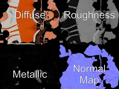 Charming Bald Guy with Glasses in Suspenders Rigged and Animated Low-poly 3D model