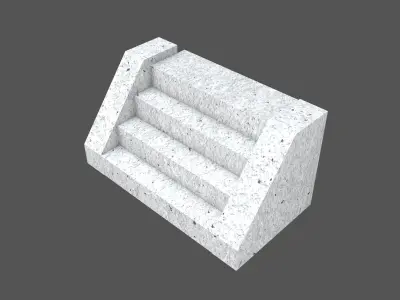 Low Poly Concrete Stairs v1 001 Low-poly 3D model