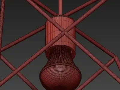 Simple Star Shaped Pendant Lights  Industrial 3D model