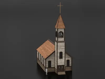 West Wild Church 02 Low-poly 3D model