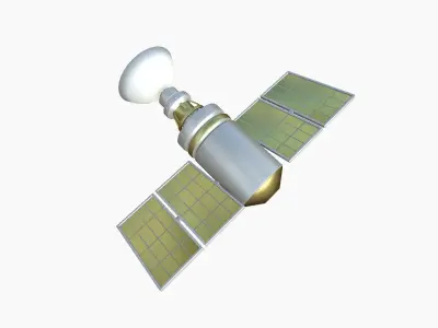 Satellite D02 Gold - SciFi Space Design Low-poly 3D model
