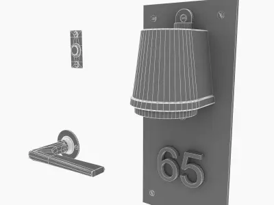 Door furniture set 3D model