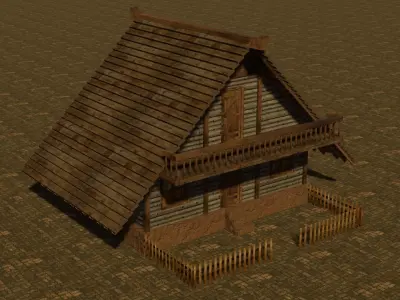 Medieval house six 15 Low-poly 3D model