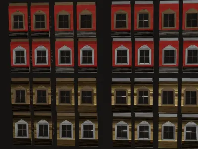 Roman walls and windows 355 pieces set low poly PBR Low-poly 3D model