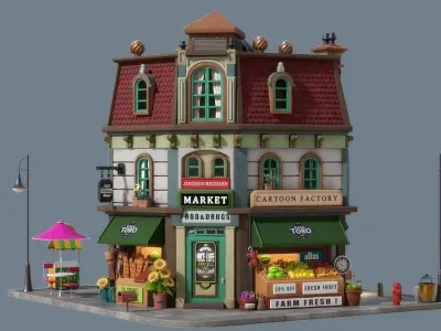 Cartoon House 15 3D model