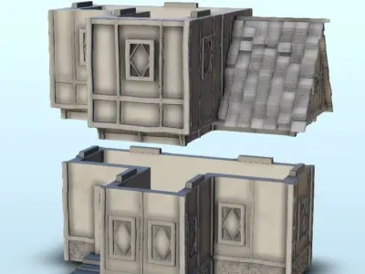 Medieval house with floor 1 3D print model