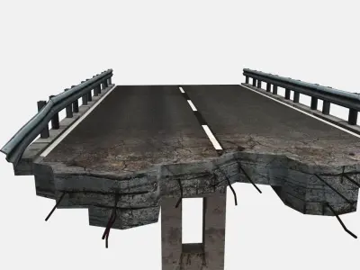 Broken Highway Low-poly 3D model