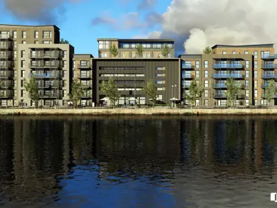 VRay - C4D files Waterfront Exterior Scene 3D model